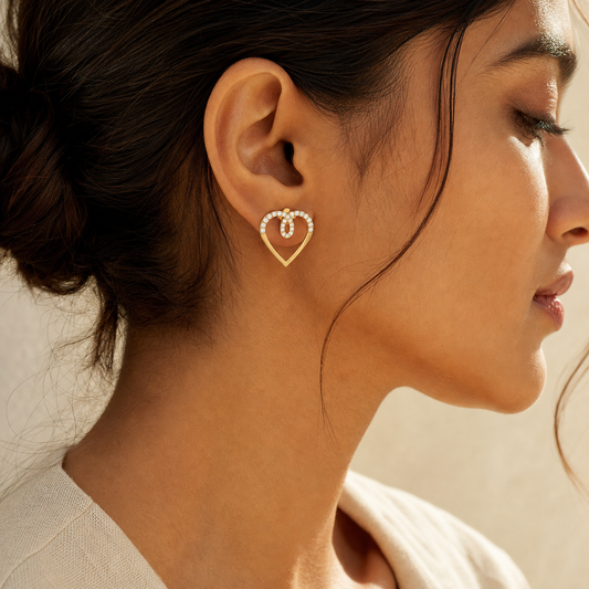 Aurgat Heart of Gold 18K Gold Plated Earrings