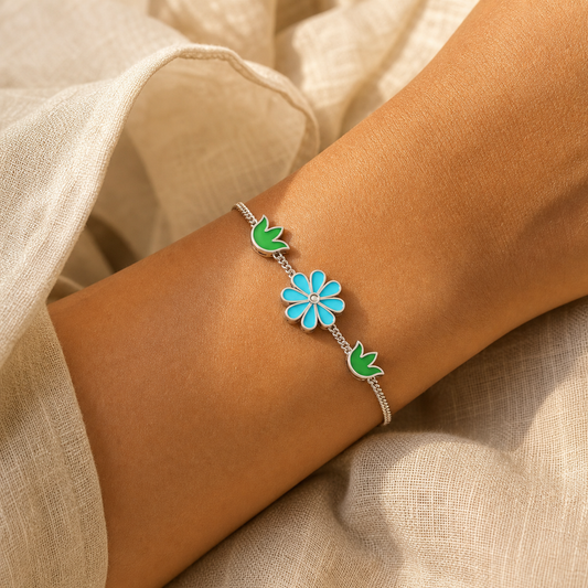 Aurgat Sterling Silver Nature Charm Bracelet