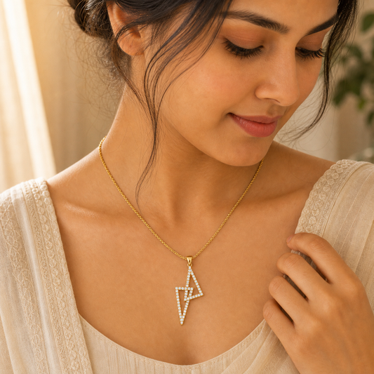 Aurgat Lightning 18K Gold Plated Pendant
