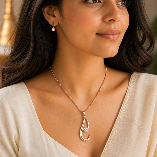 Aurgat Rose Gold Hook DropPendant