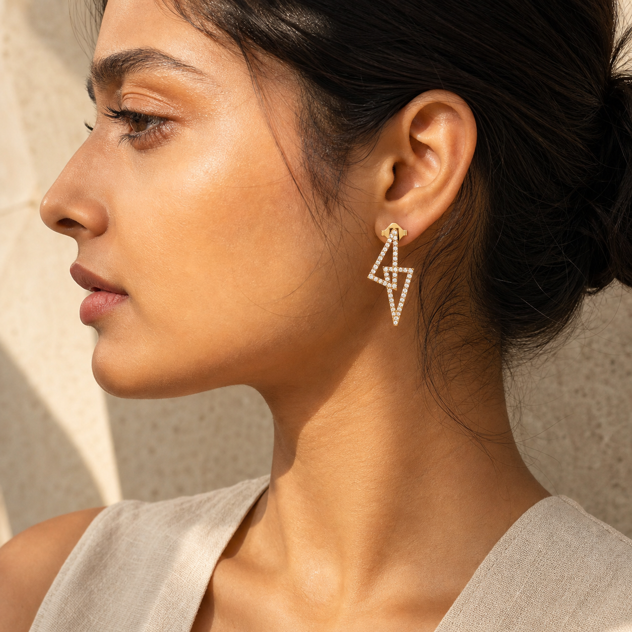 Aurgat Lightning 18K Gold Plated Earrings