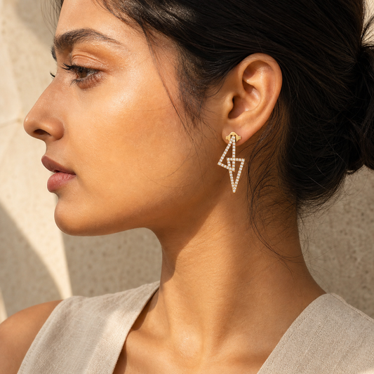 Aurgat Lightning 18K Gold Plated Earrings
