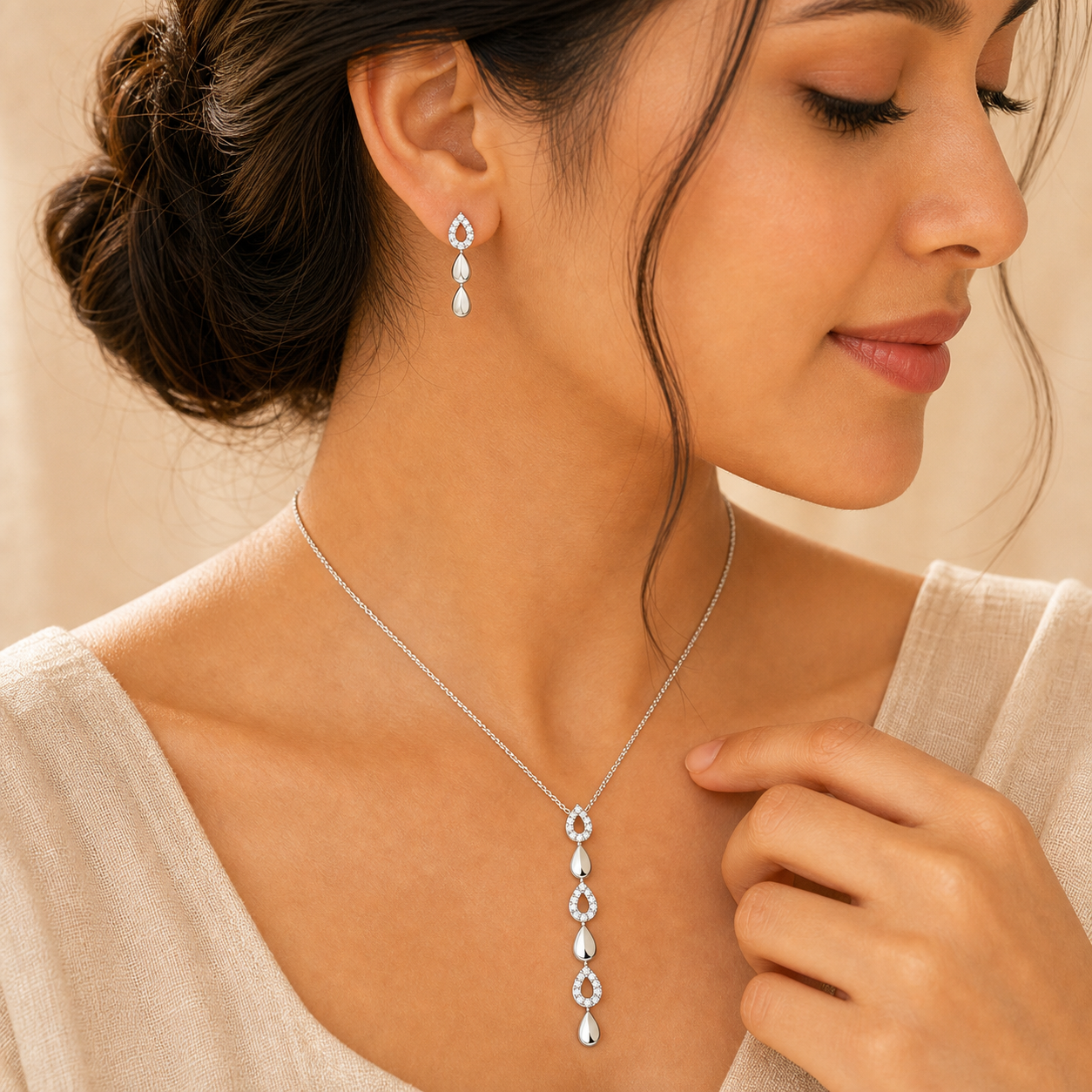 Aurgat Infinity Sterling Silver Pendant Set - image 3