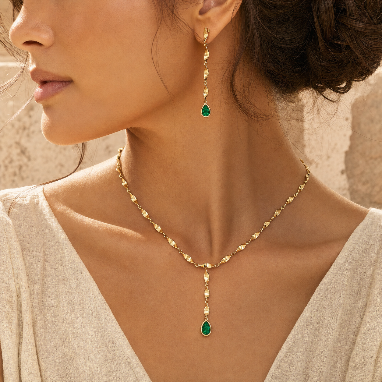 Aurgat Graceful 18K Gold Plated Pendant Set - image 3