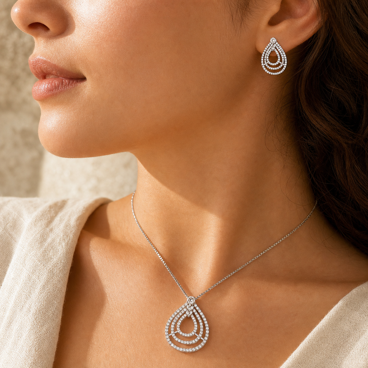 Aurgat Regal Sterling Silver Pendant Set - image 3
