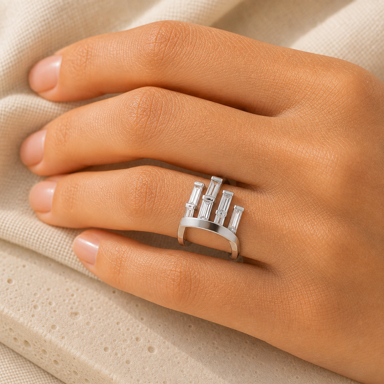 Aurgat Princess Crown Adjustable Ring With Zirconia - image 3