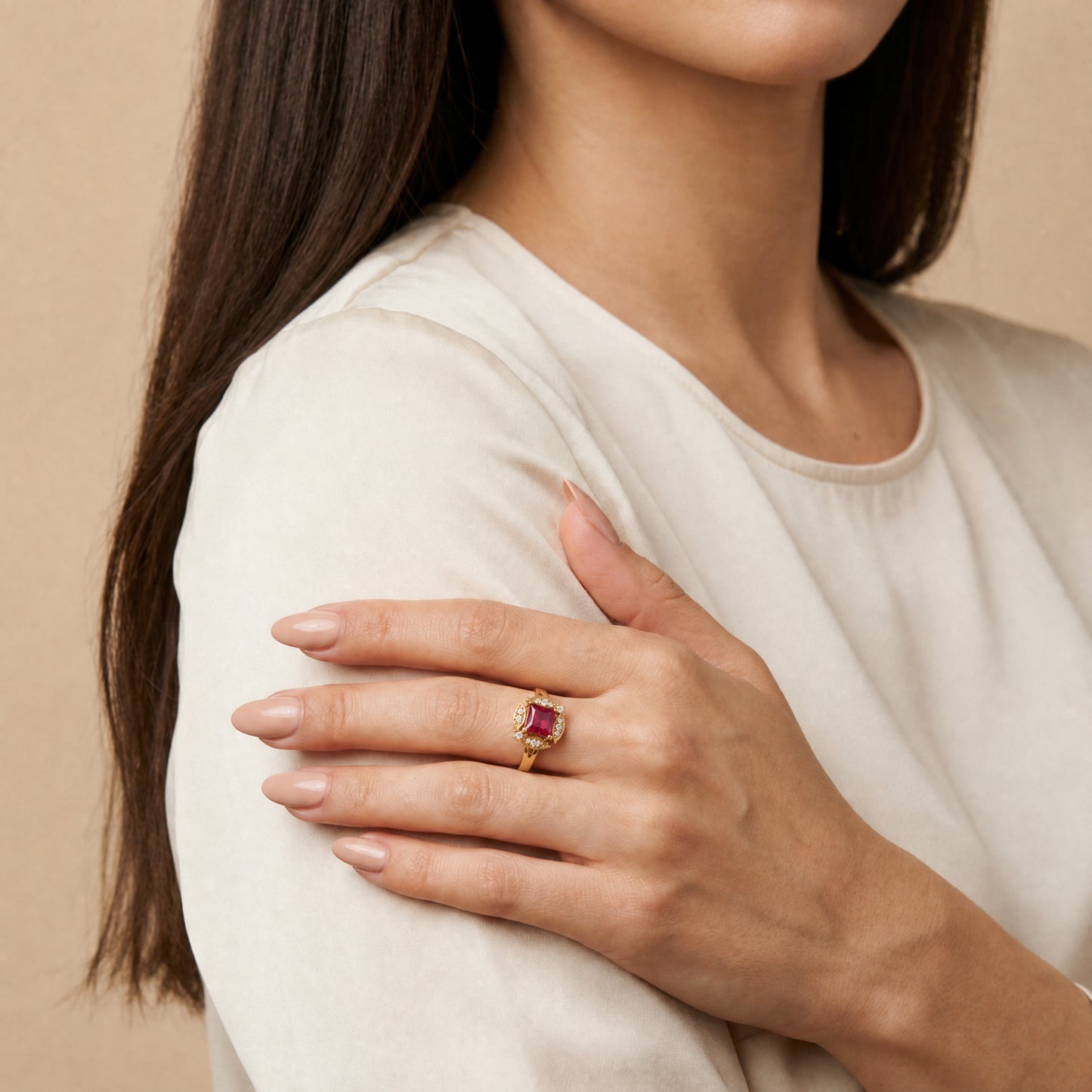 Aurgat Majestic 18K Gold Plated Adjustable Ring