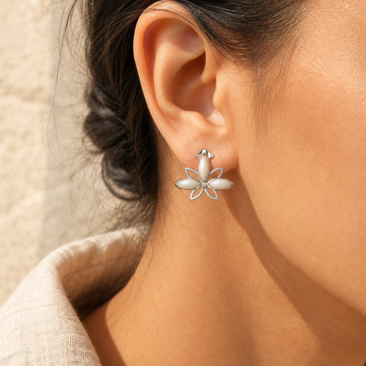Aurgat Petals Fly Sterling Silver Earrings