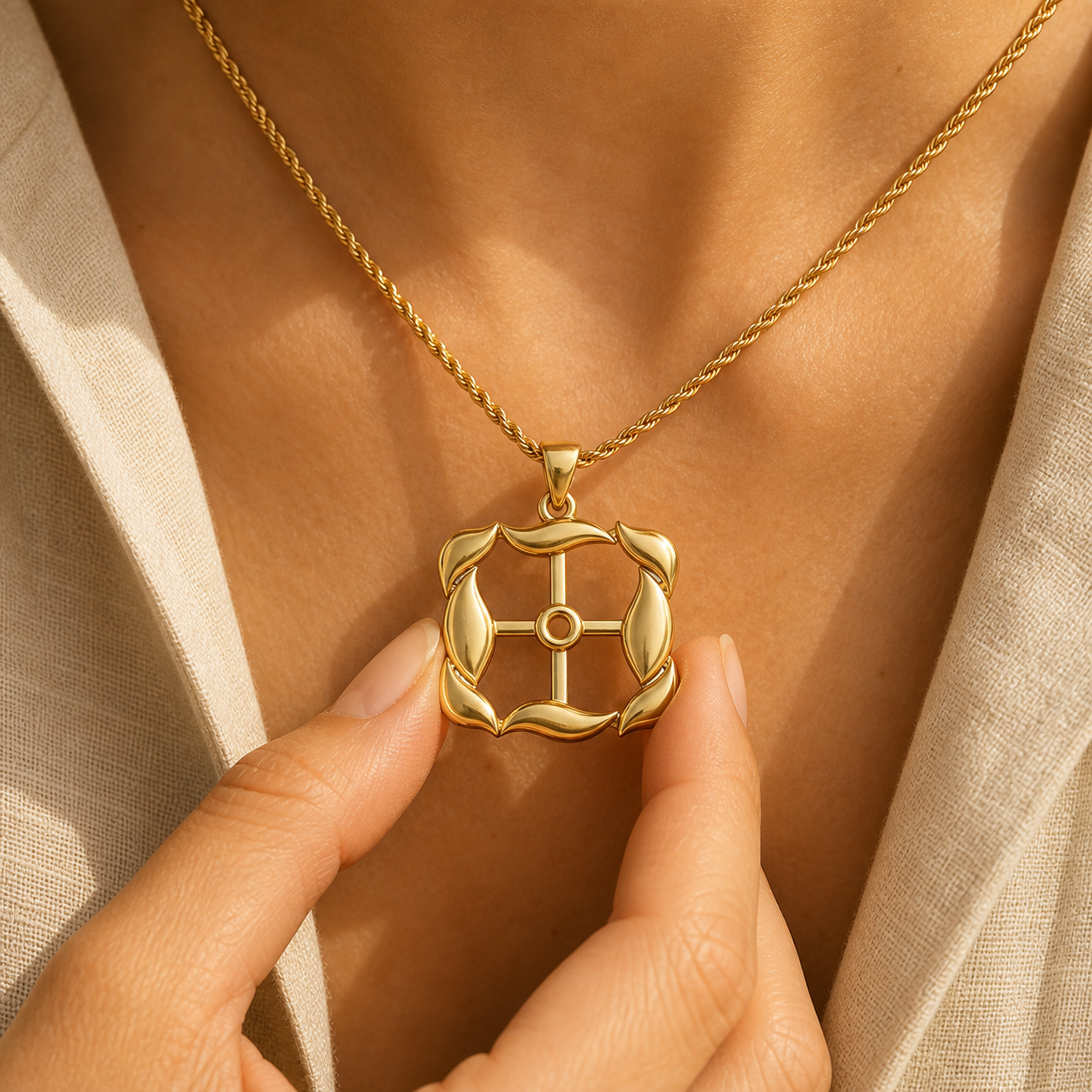 Aurgat Window of Wisdom 18K Gold Plated Pendant