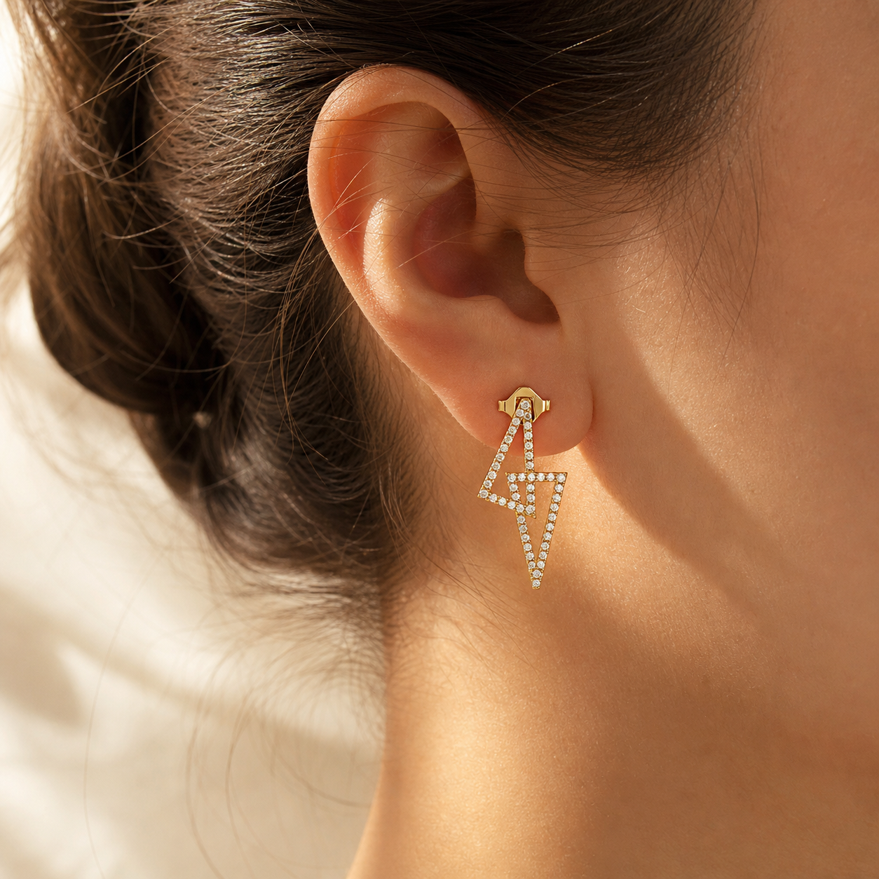 Aurgat Lightning 18K Gold Plated Earrings