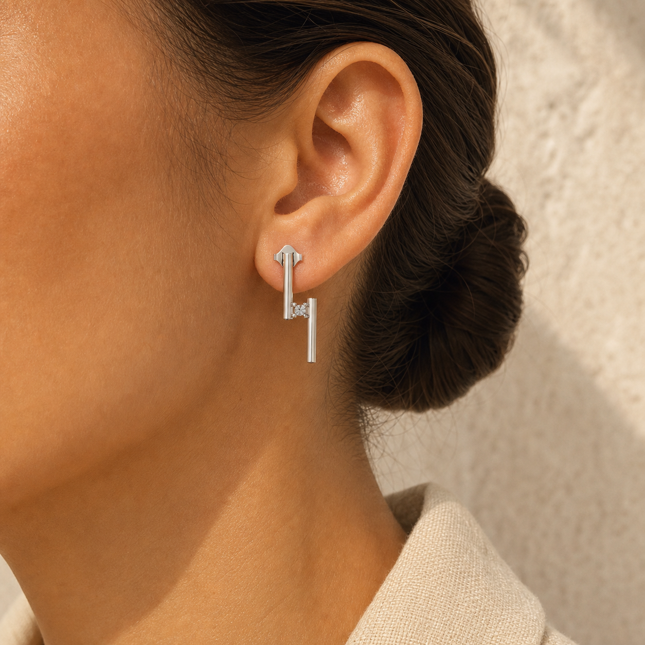 Aurgat Connected Solataire Earrings