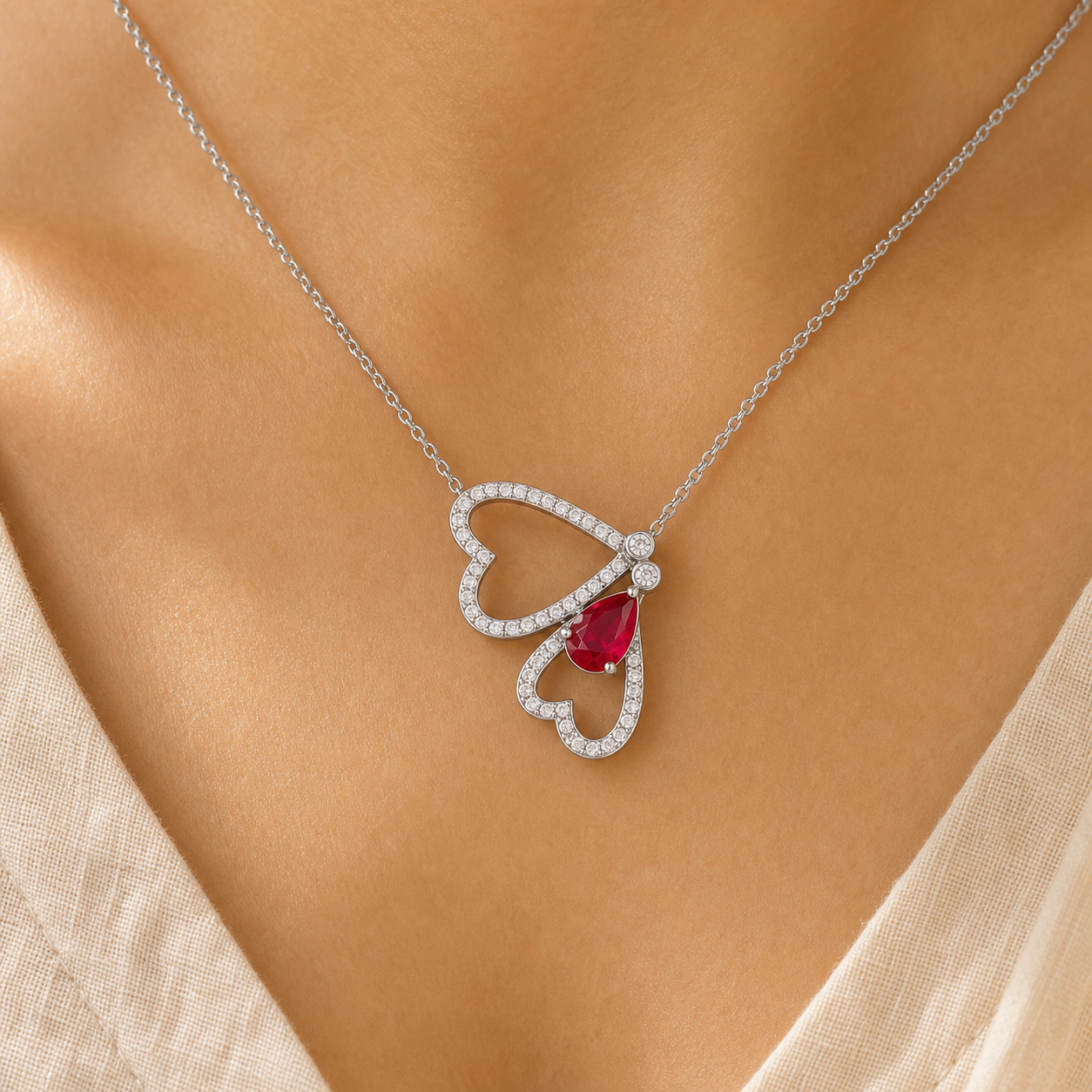 Aurgat Butterfly Love Sterling Silver Pendant