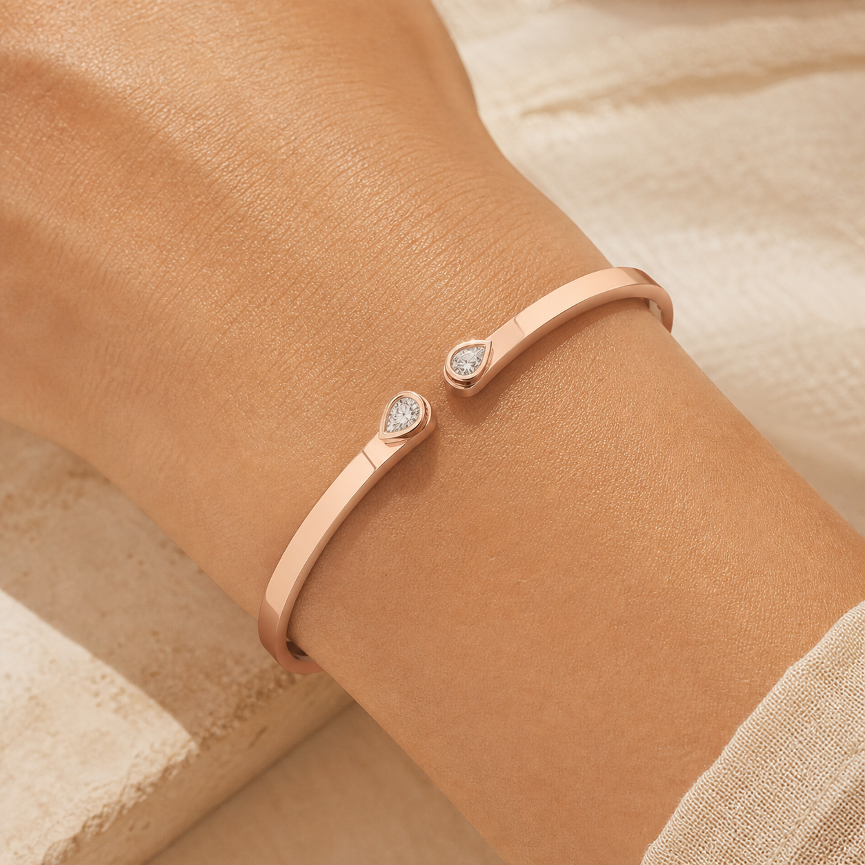 Aurgat Rose Gold Cuff Bracelet