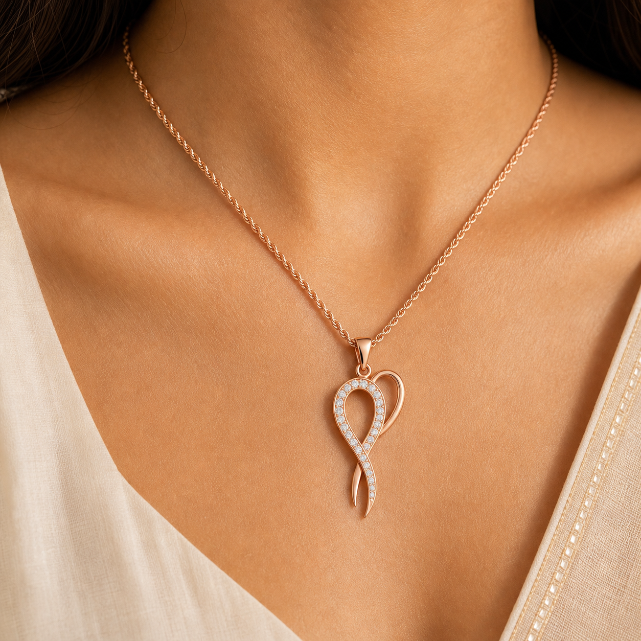 Aurgat Nobel Heart Rose Gold Pendant