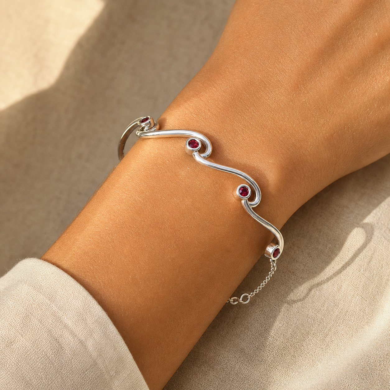 Aurgat Sterling Silver Half cuff Bracelet