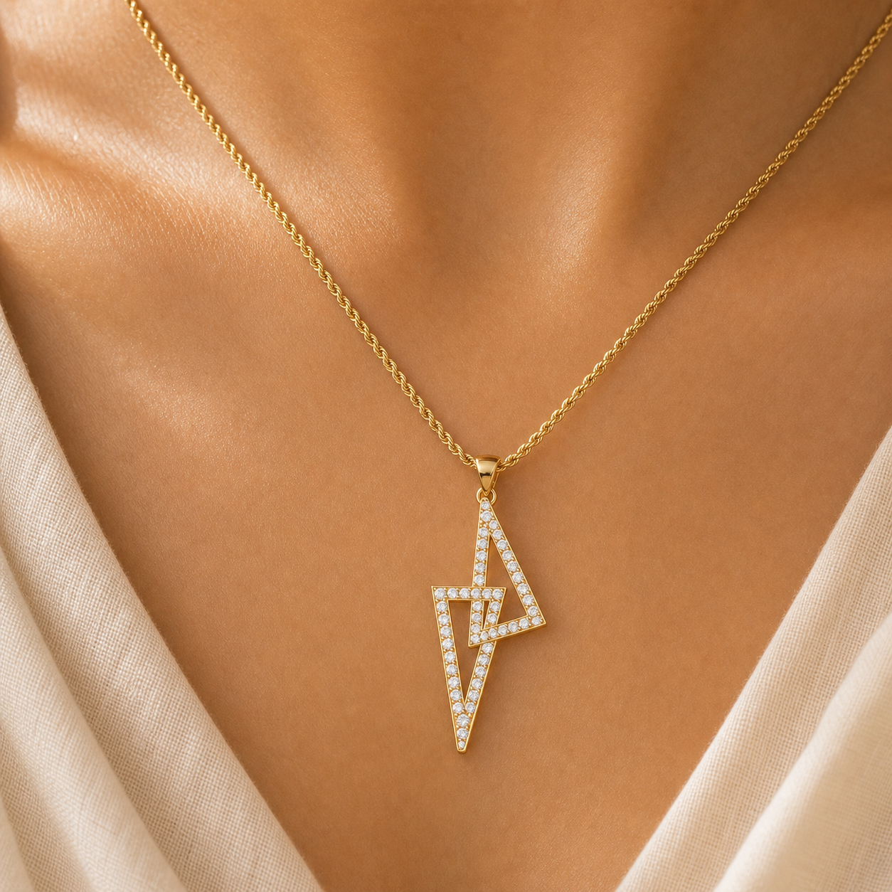 Aurgat Lightning 18K Gold Plated Pendant