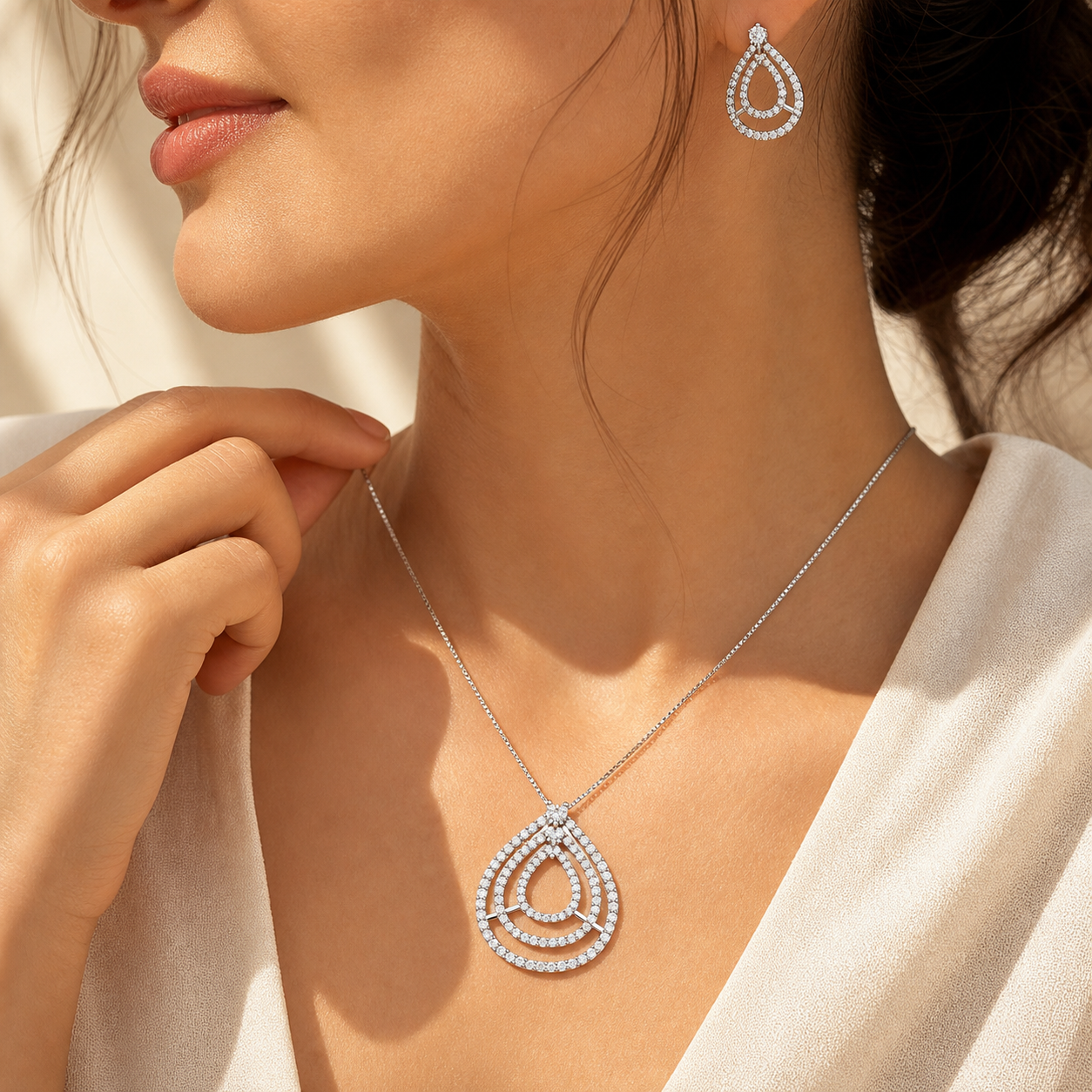 Aurgat Regal Sterling Silver Pendant Set - image 4