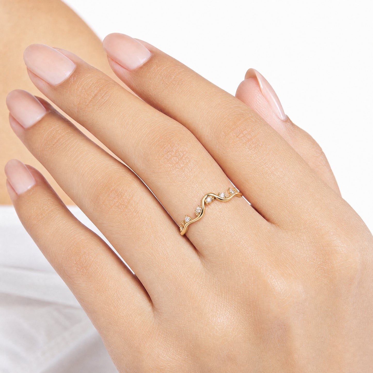 Aurgat Zirconia 18K Gold Plated Adjustable Ring