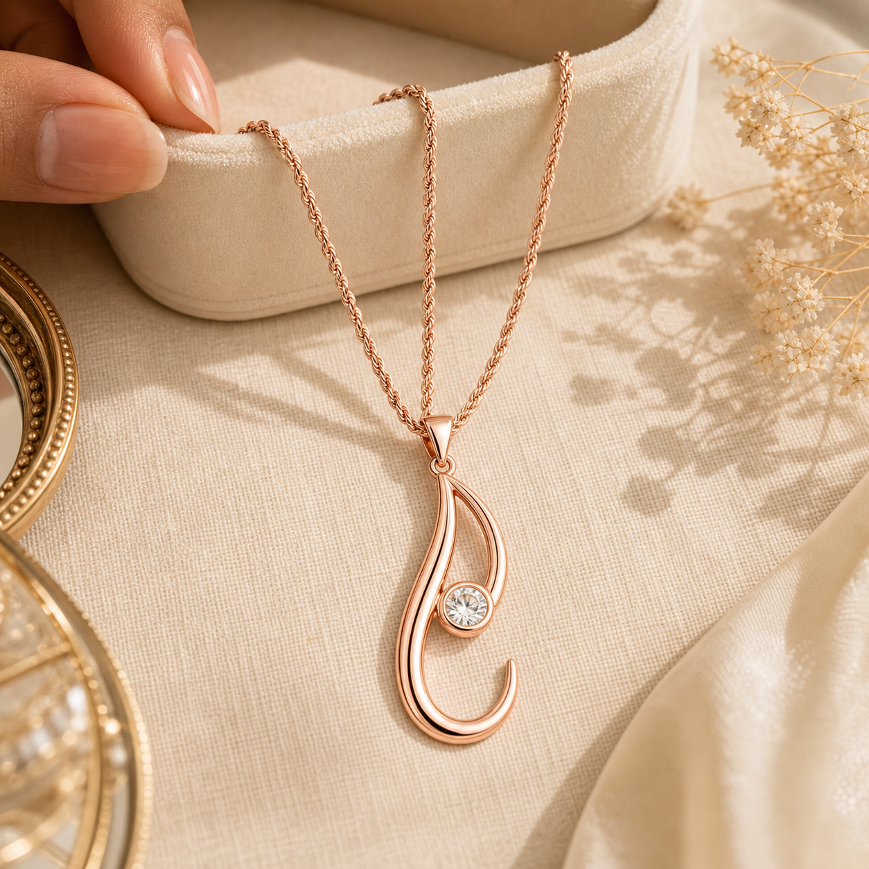Aurgat Rose Gold Hook DropPendant