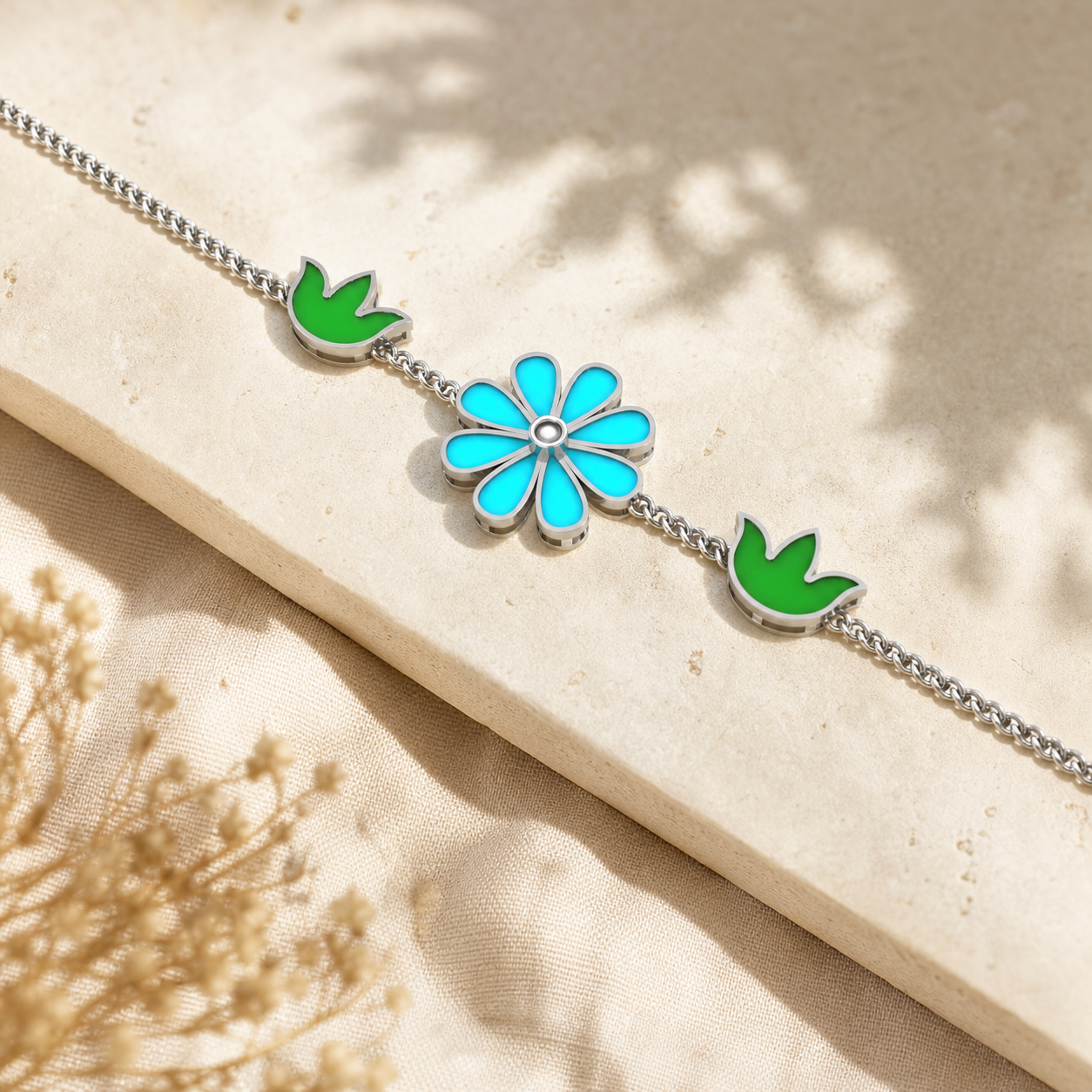 Aurgat Sterling Silver Nature Charm Bracelet