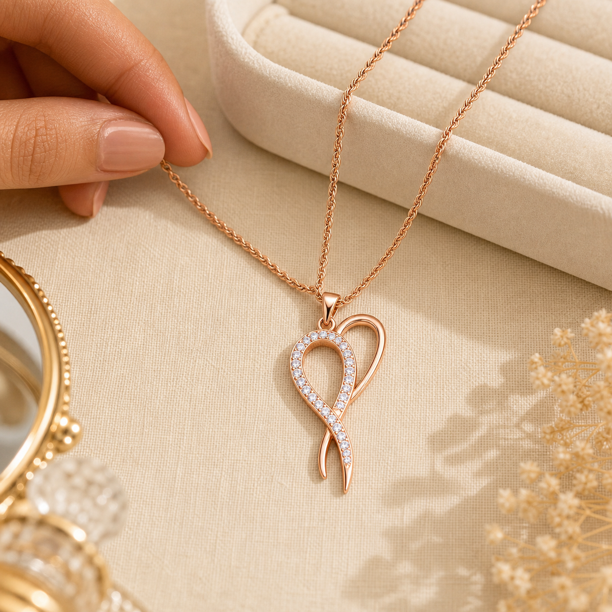 Aurgat Nobel Heart Rose Gold Pendant