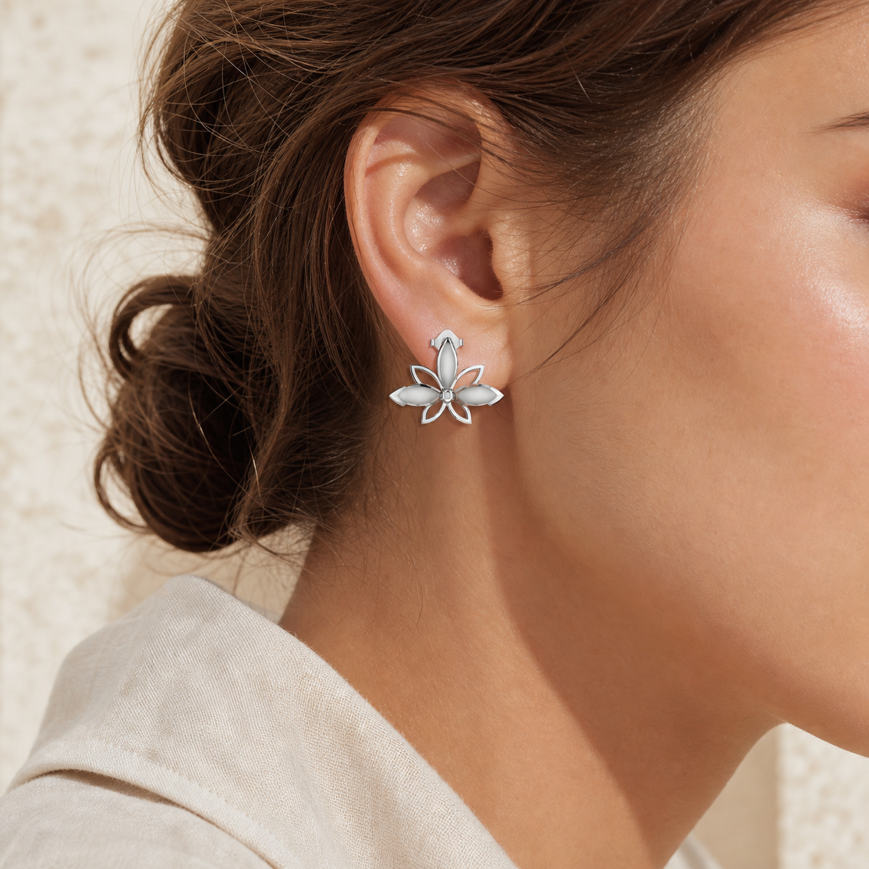Aurgat Petals Fly Sterling Silver Earrings