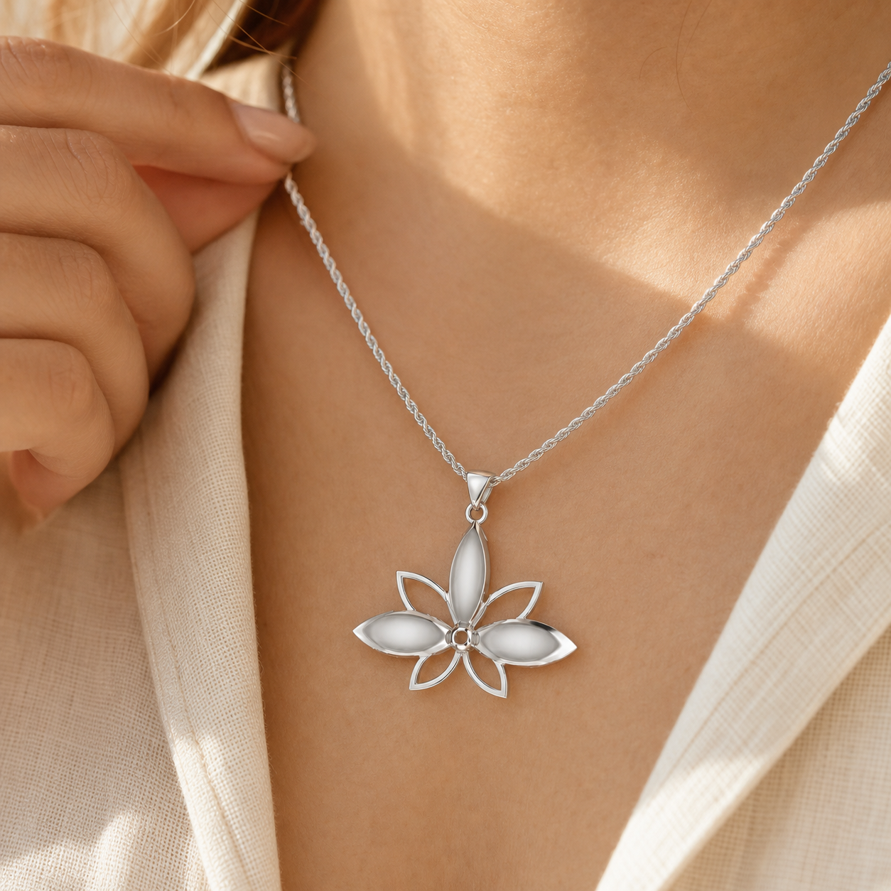 Aurgat Petals Fly Silver Pendant