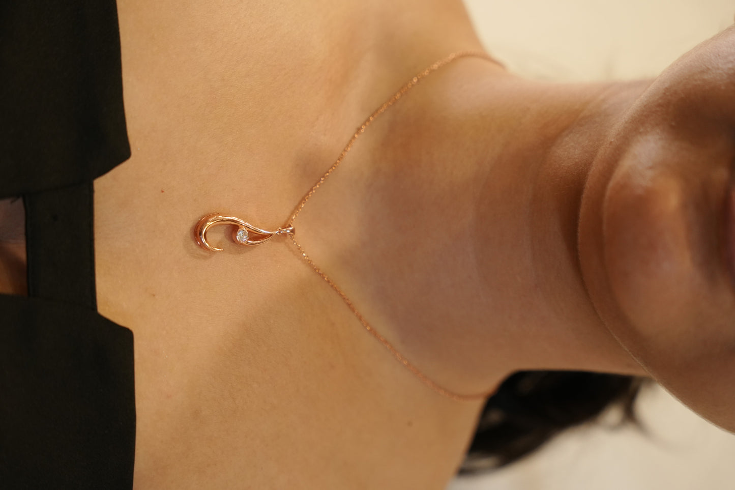 Aurgat Rose Gold Hook Drop Pendant Set