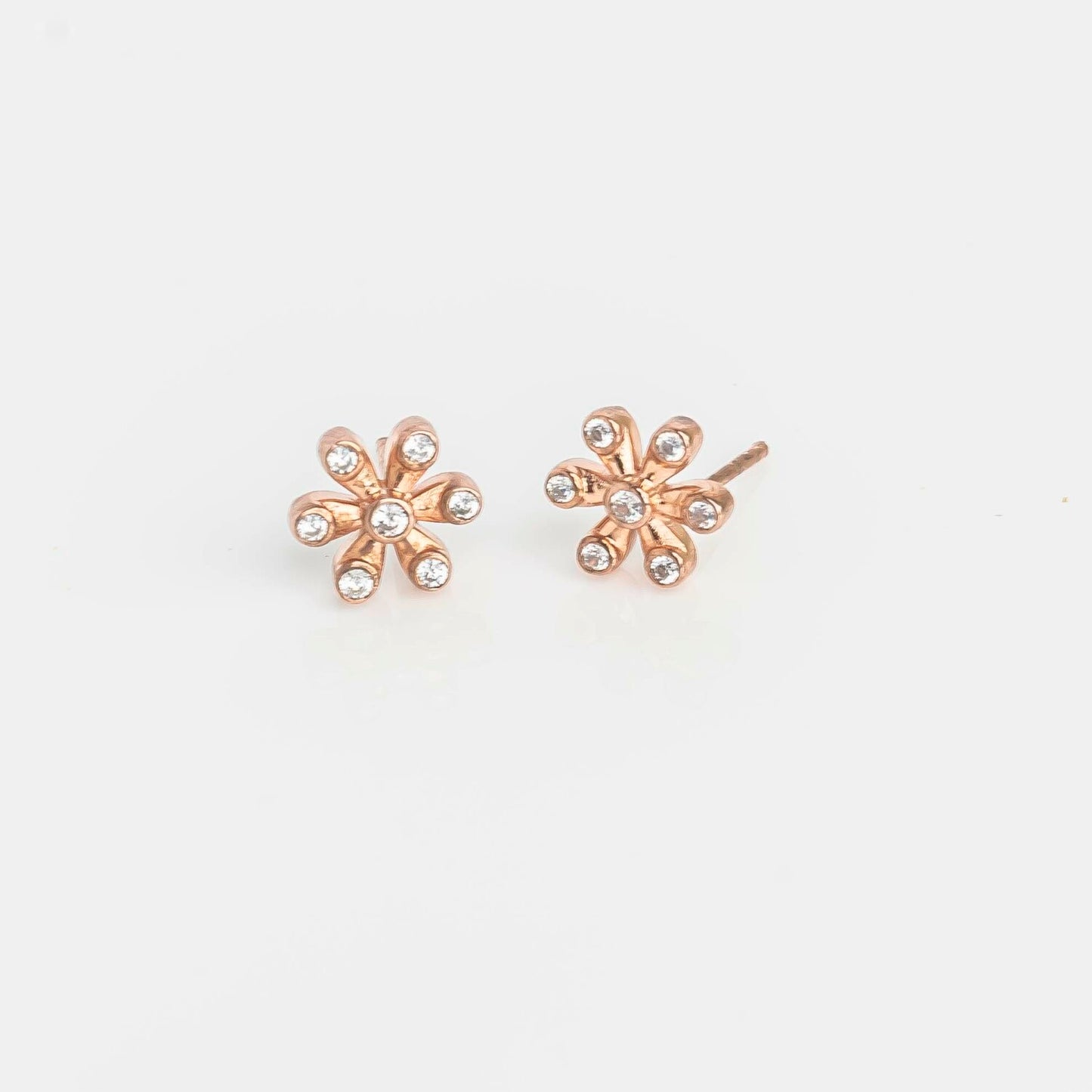 Aurgat Rose Gold Flower Earrings