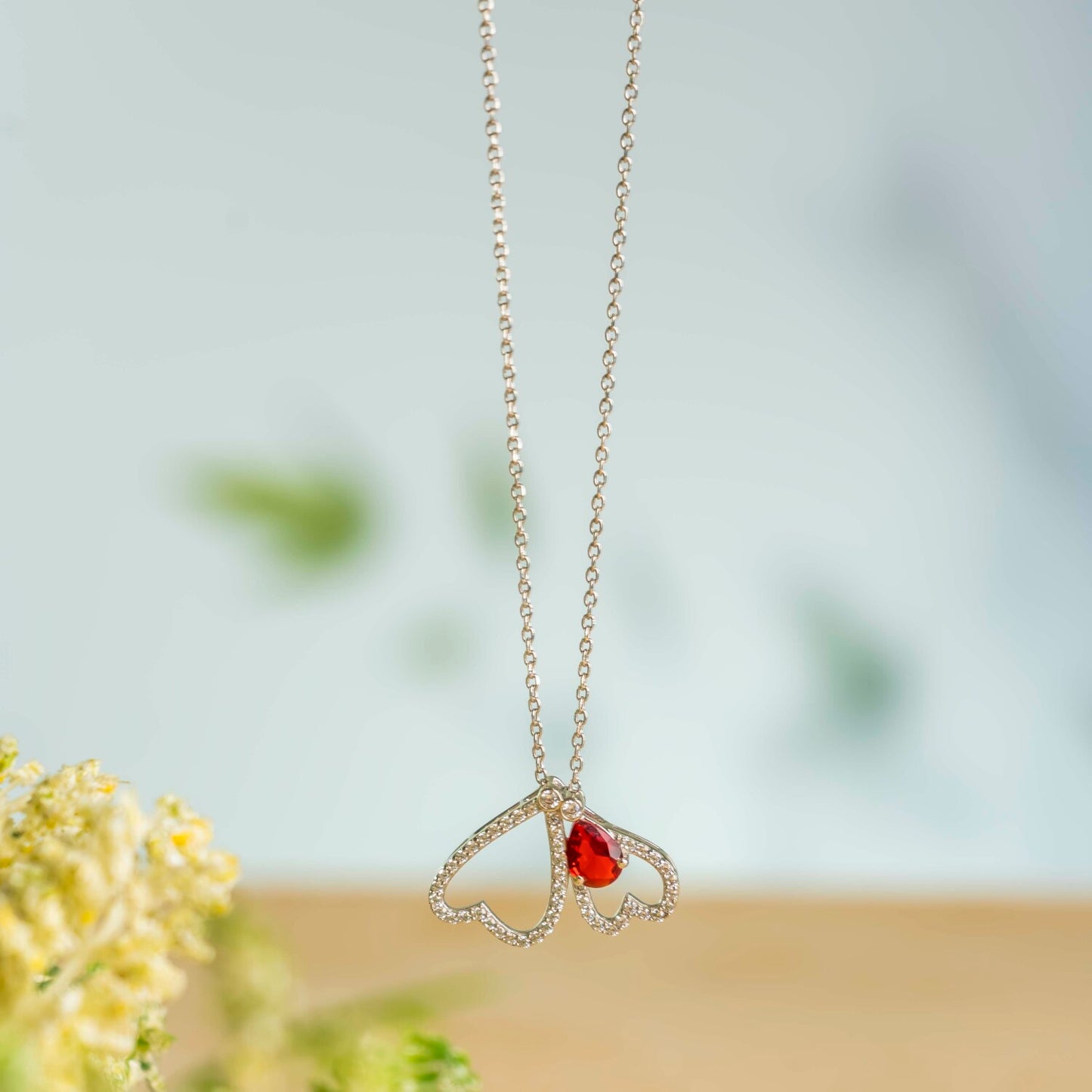 Aurgat Butterfly Love Sterling Silver Pendant