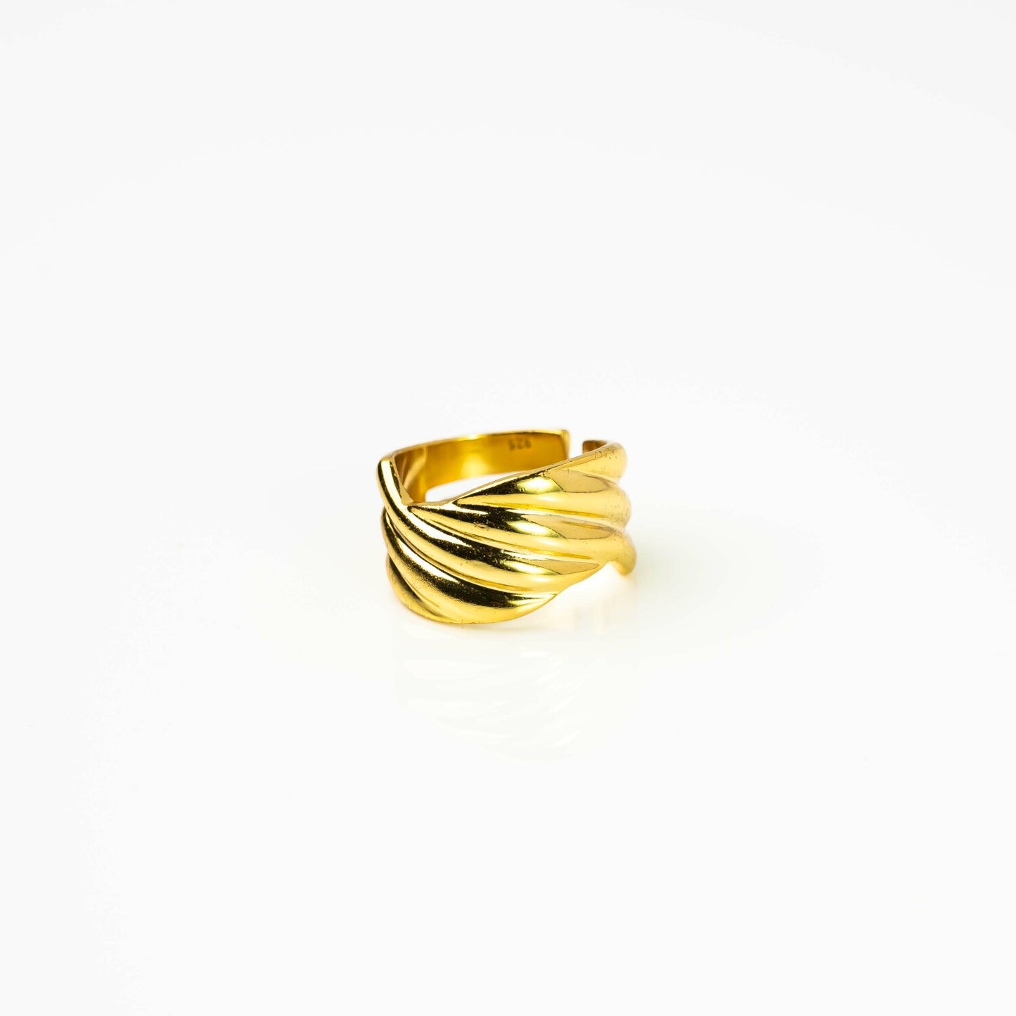 Aurgat Waves 18K Gold Plated Adjustable Ring Band