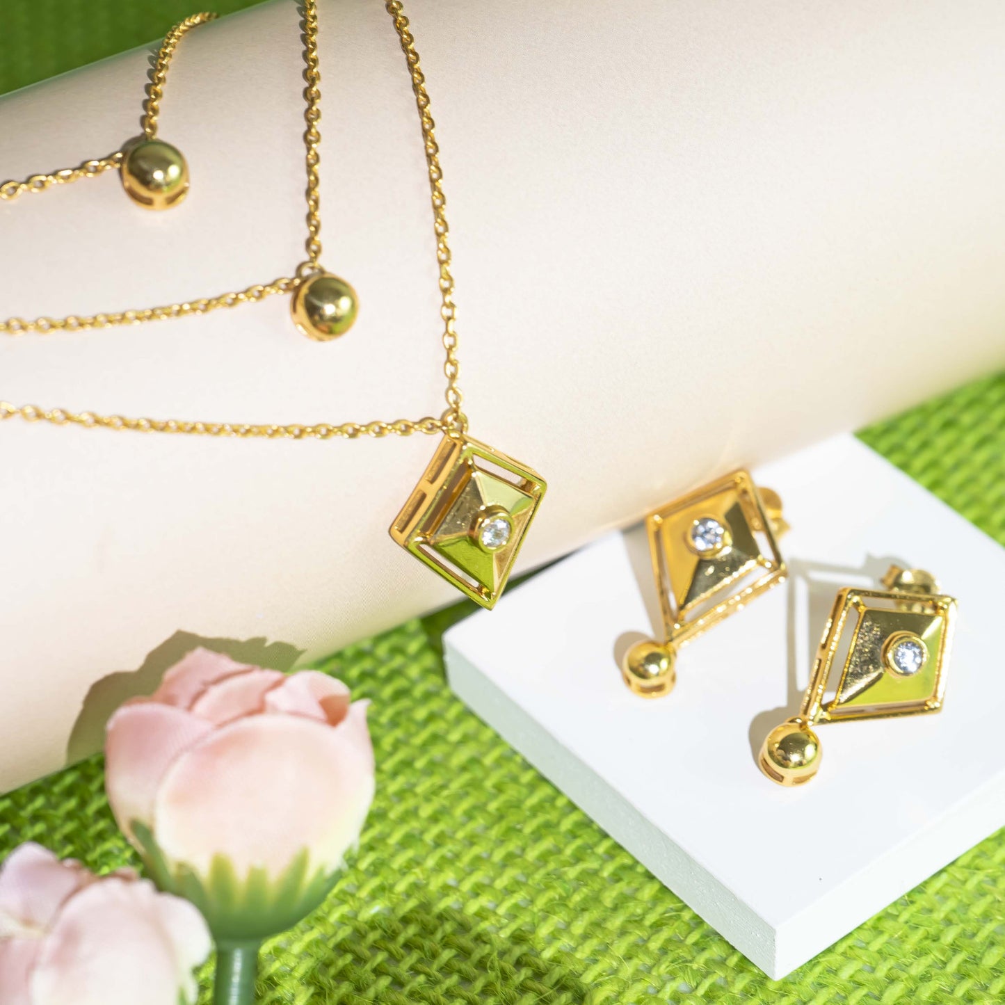 Aurgat Treasured 18K Gold Plated Necklace Set