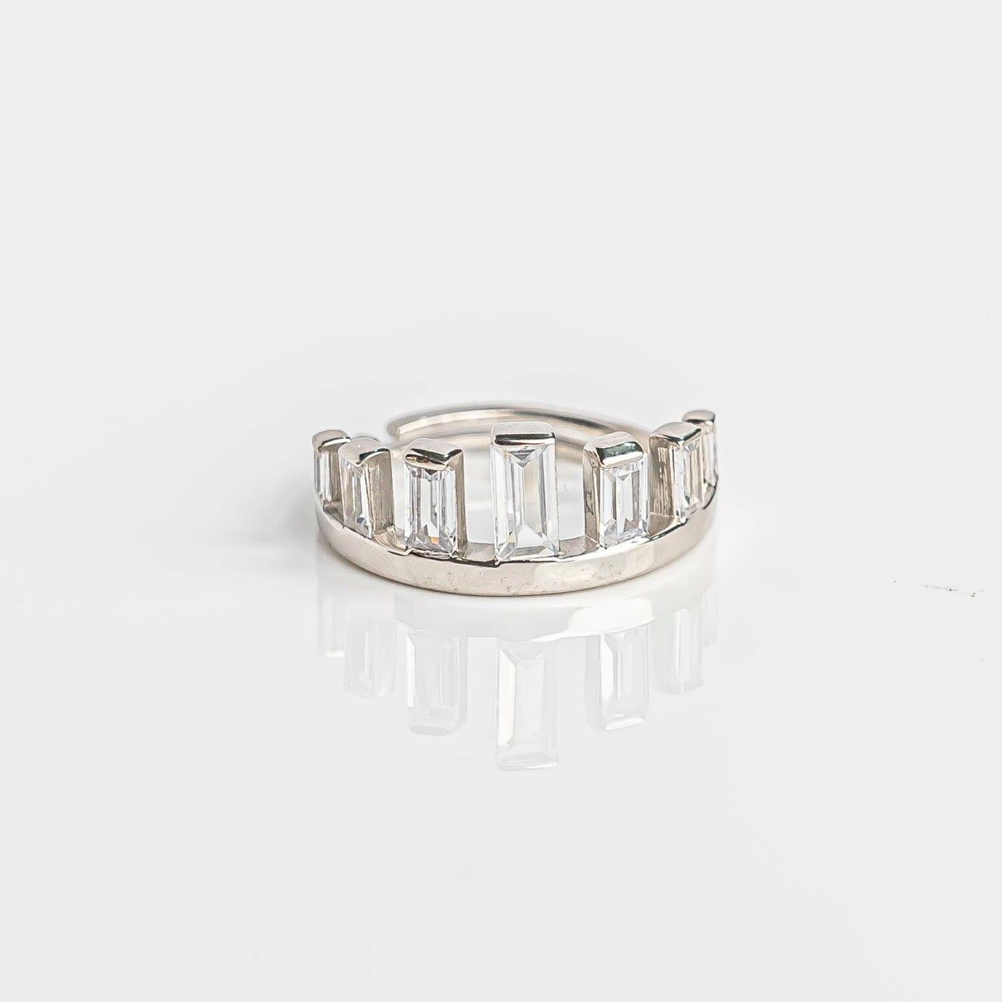 Aurgat Princess Crown Adjustable Ring With Zirconia