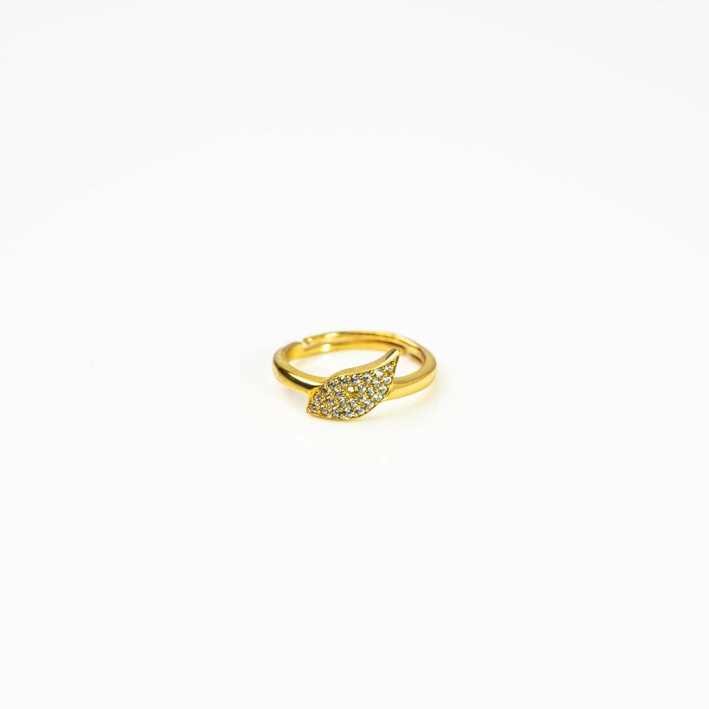 Aurgat High Rated Zirconia Efoortless 18k Gold Plated Adjustable Ring