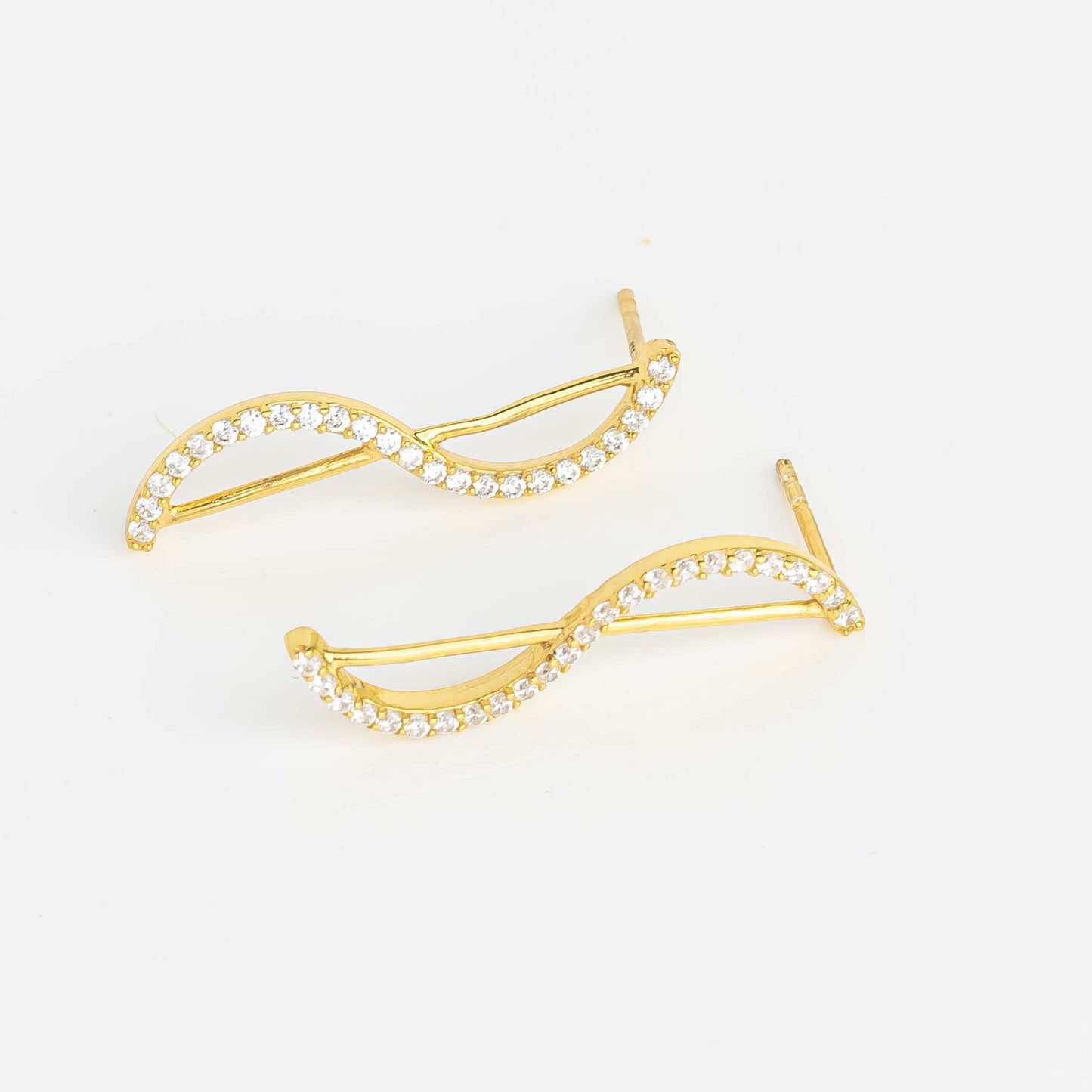 Aurgat Curvy Drop 18K Gold Plated Earrings