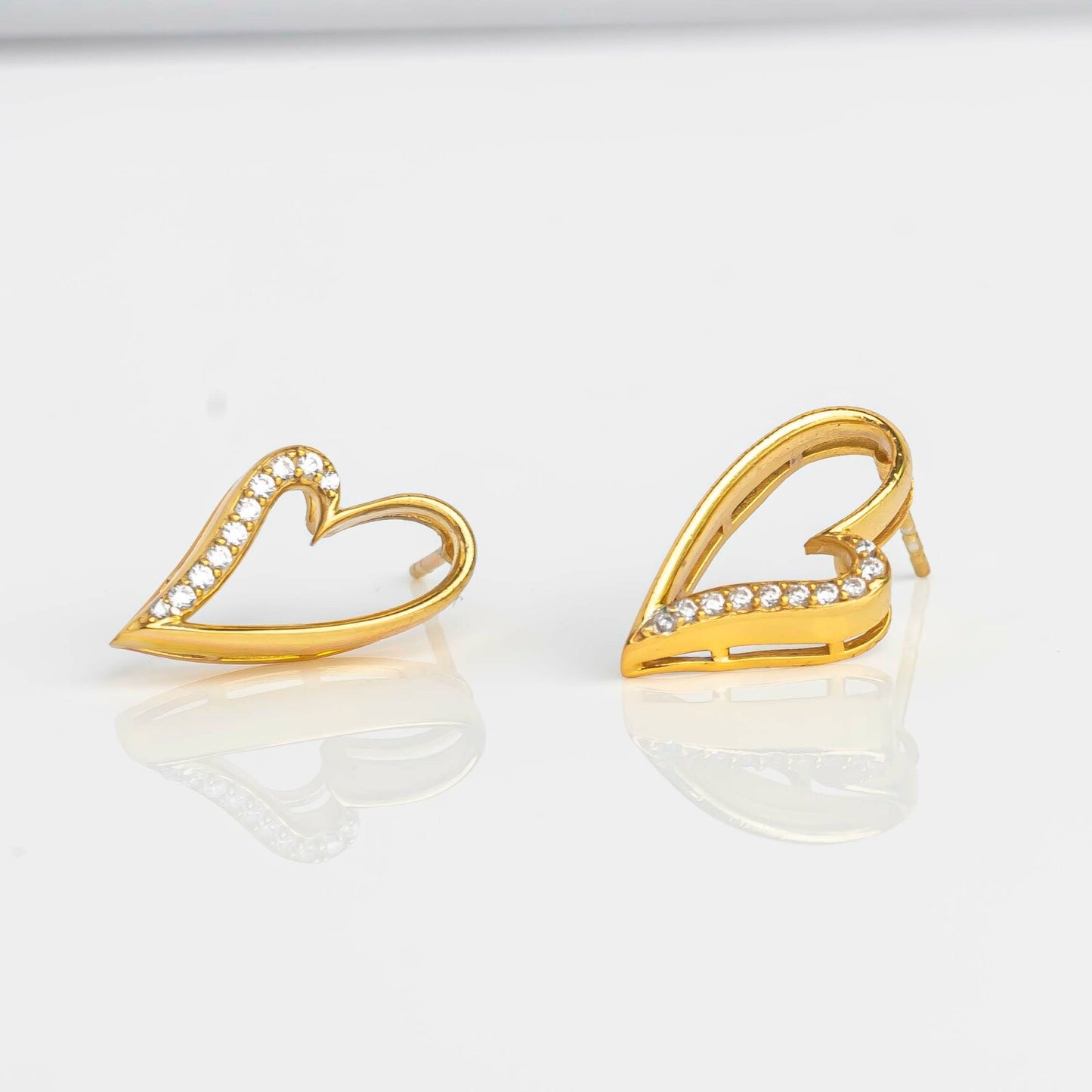 Aurgat Artistic Heart 18K Gold Plated Earrings