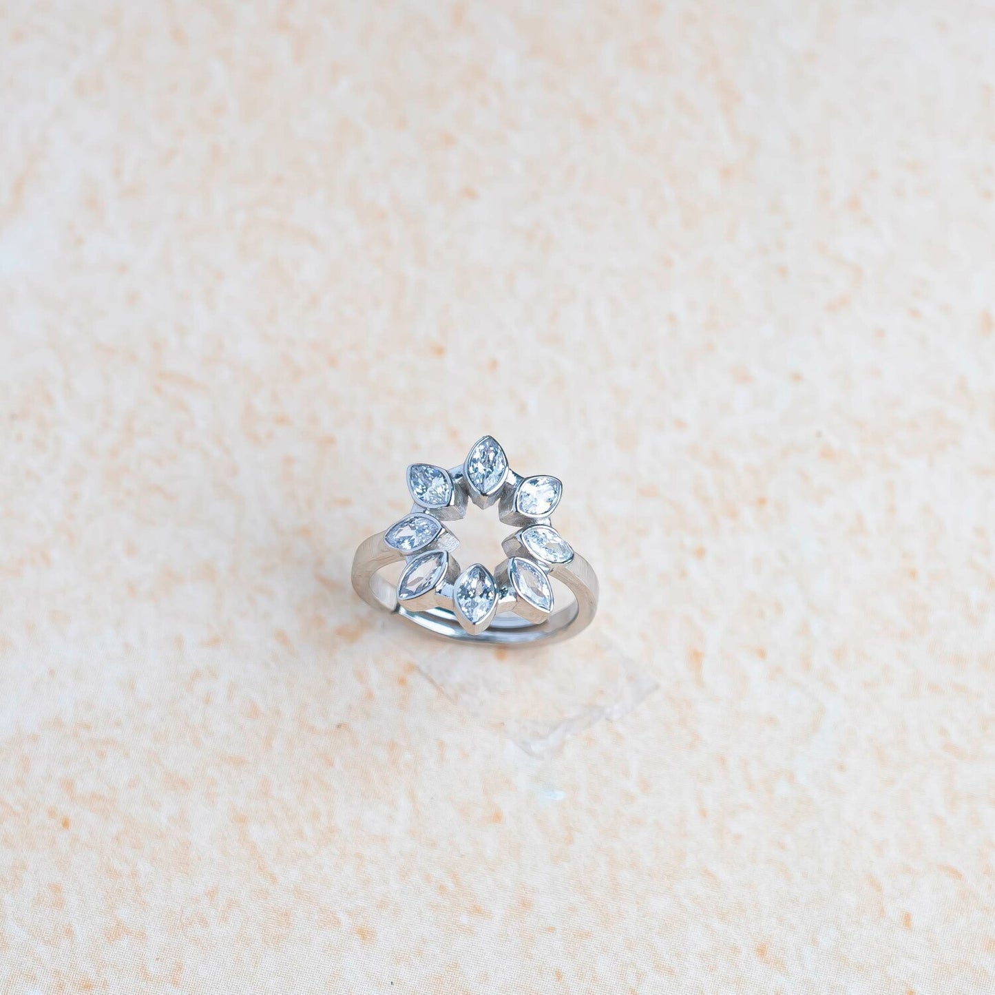 Aurgat Garland Zirconia Sterling Silver Adjustable Ring