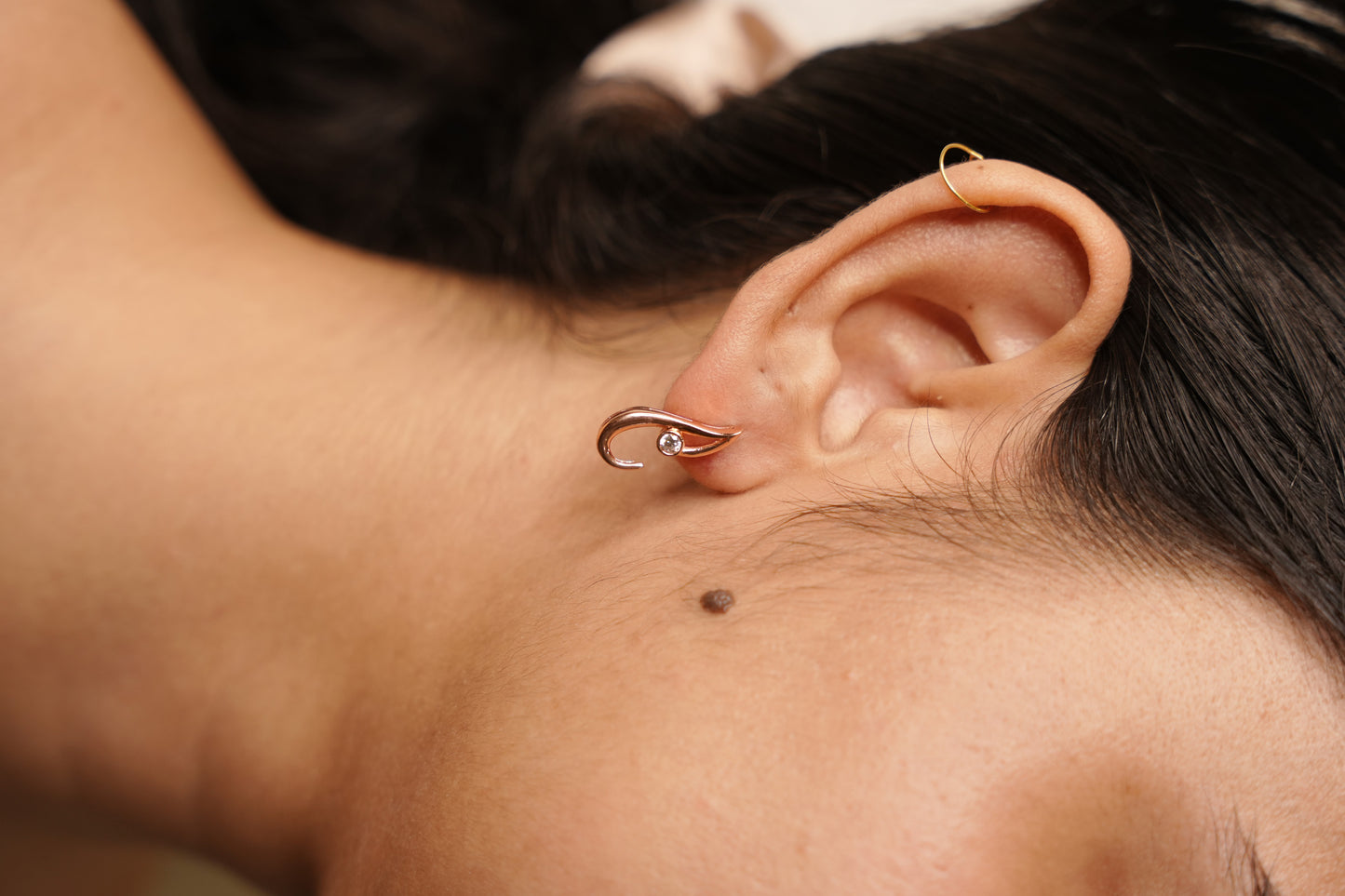 Aurgat Rose Gold Hook Studs Earrings