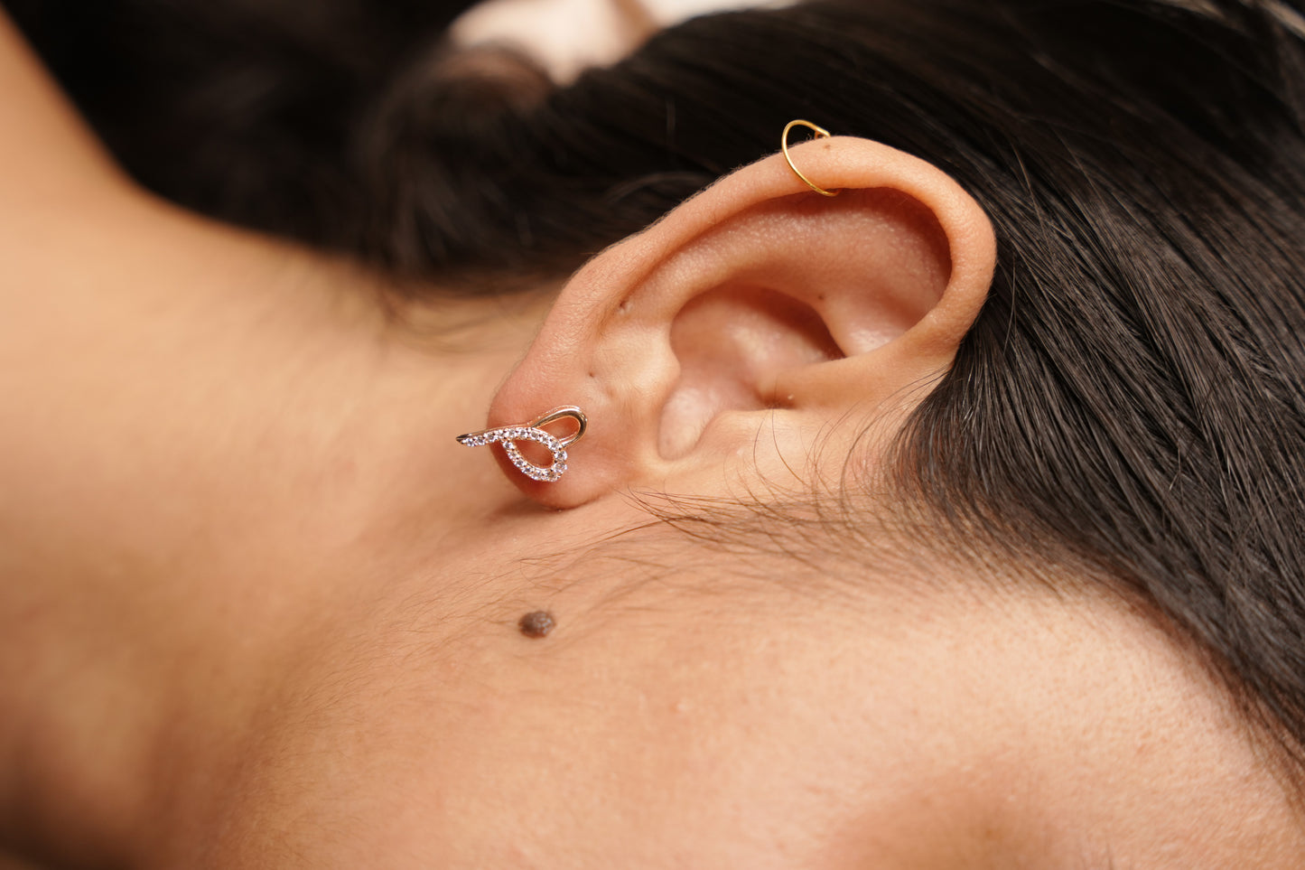 Aurgat Nobel Heart Rose Gold Earrings