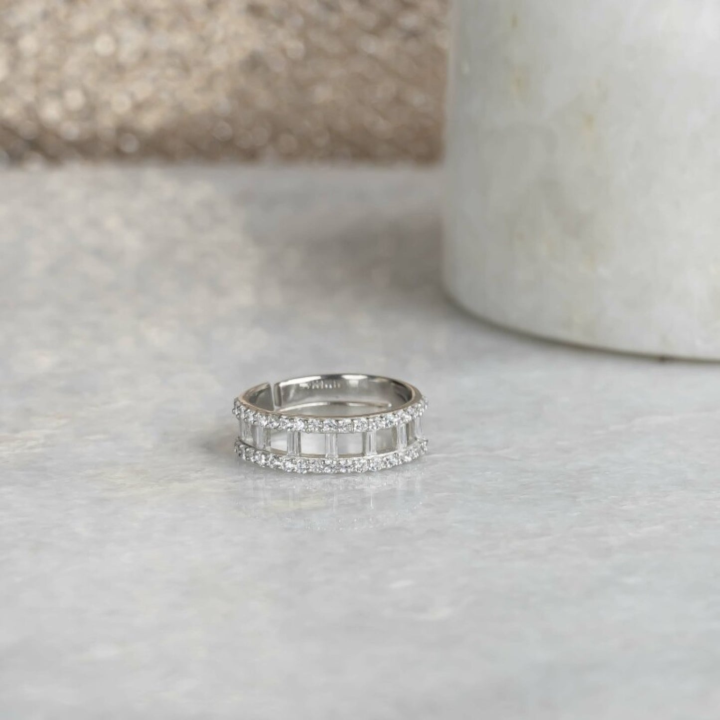 Aurgat Zirconia Sterling Silver Band Ring
