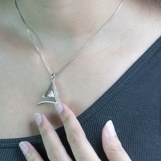 Aurgat Trapped Solitaire Sterling Silver Pendant