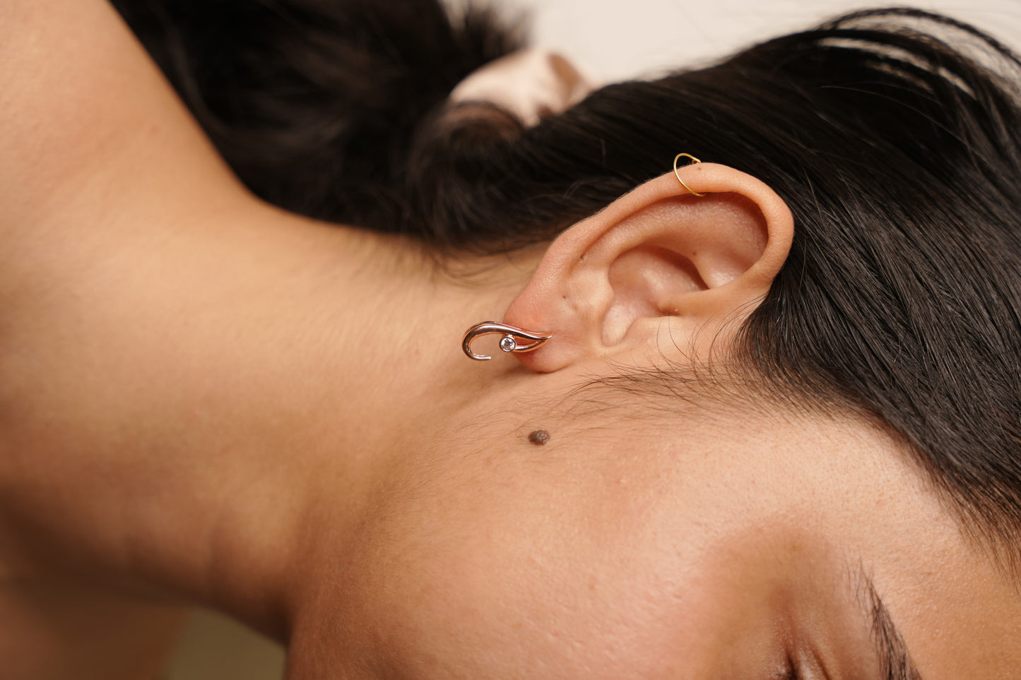 Aurgat Rose Gold Hook Studs Earrings