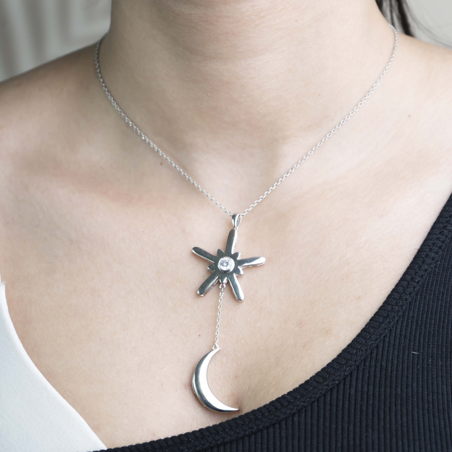 Aurgat Hanging Moon Silver Pendant