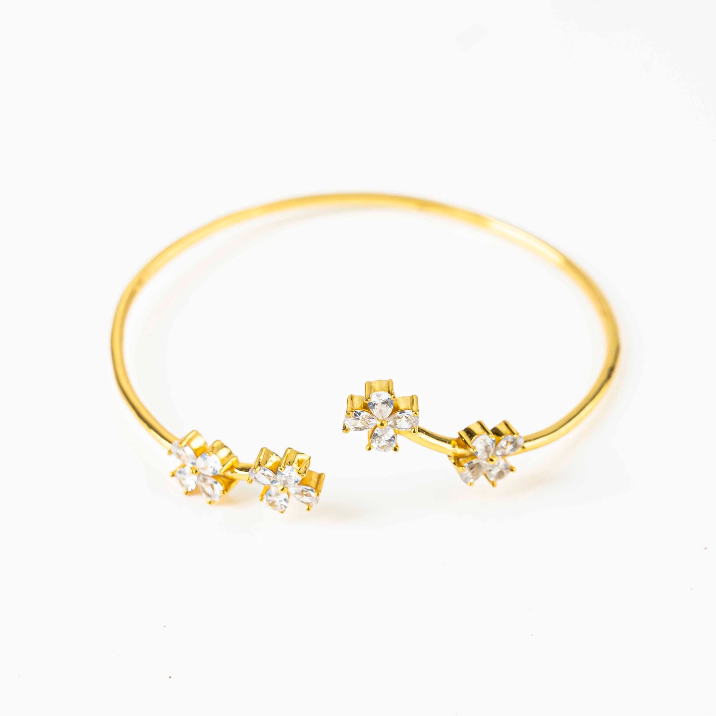 Aurgat Floral 18K Gold Plated Cuff Bracelet