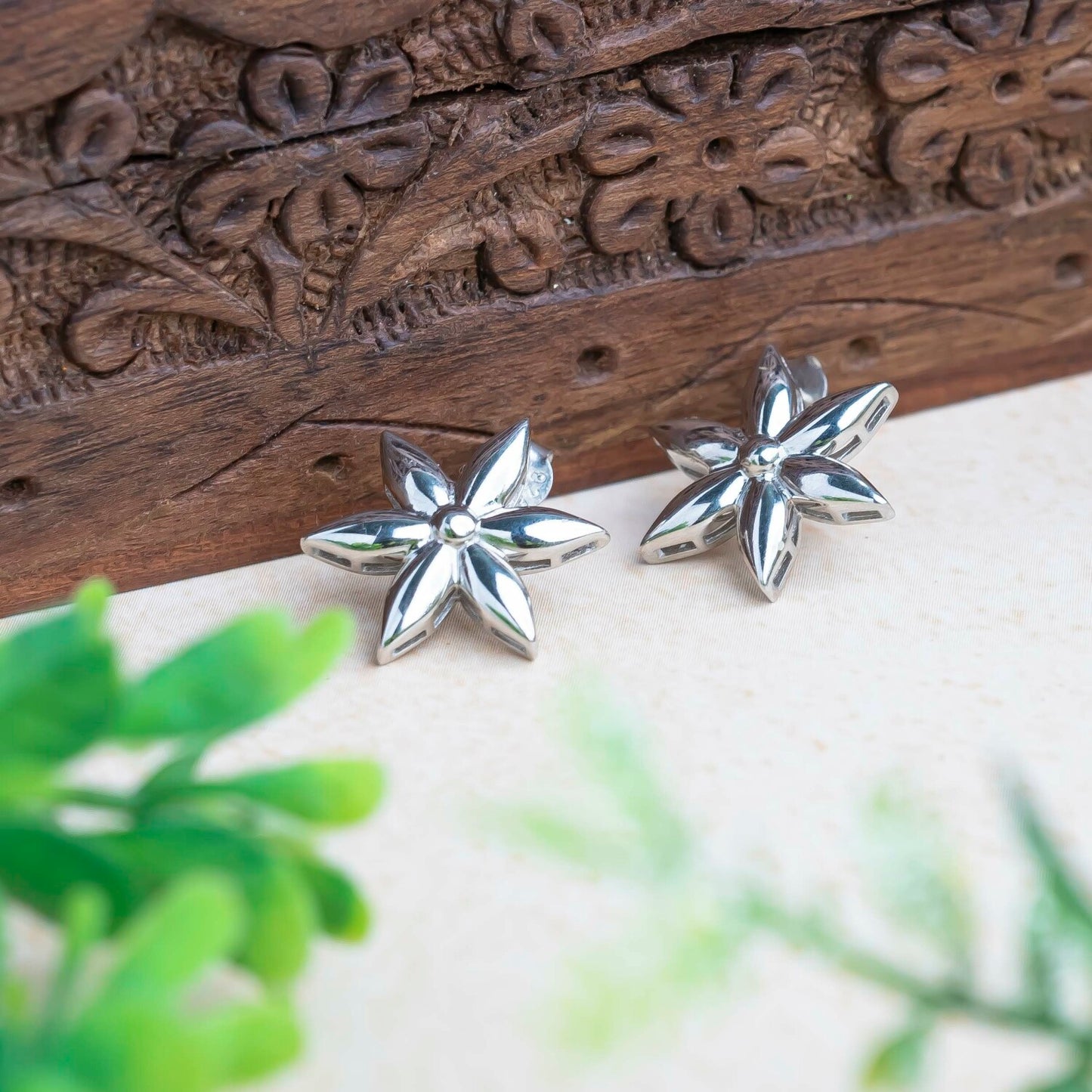 Aurgat Dazzling Stars Sterling Silver Earrings