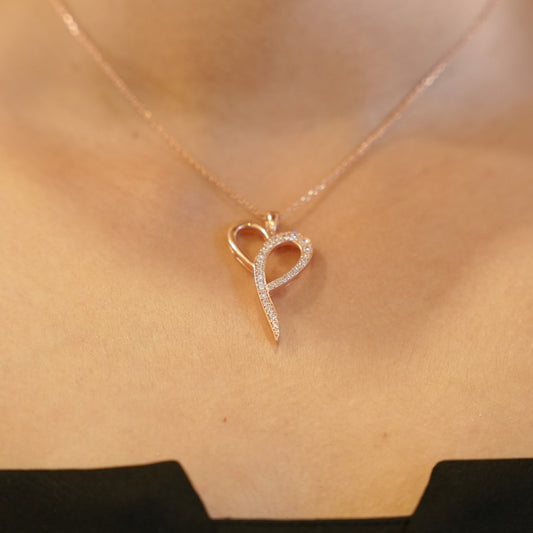 Aurgat Nobel Heart Rose Gold Pendant