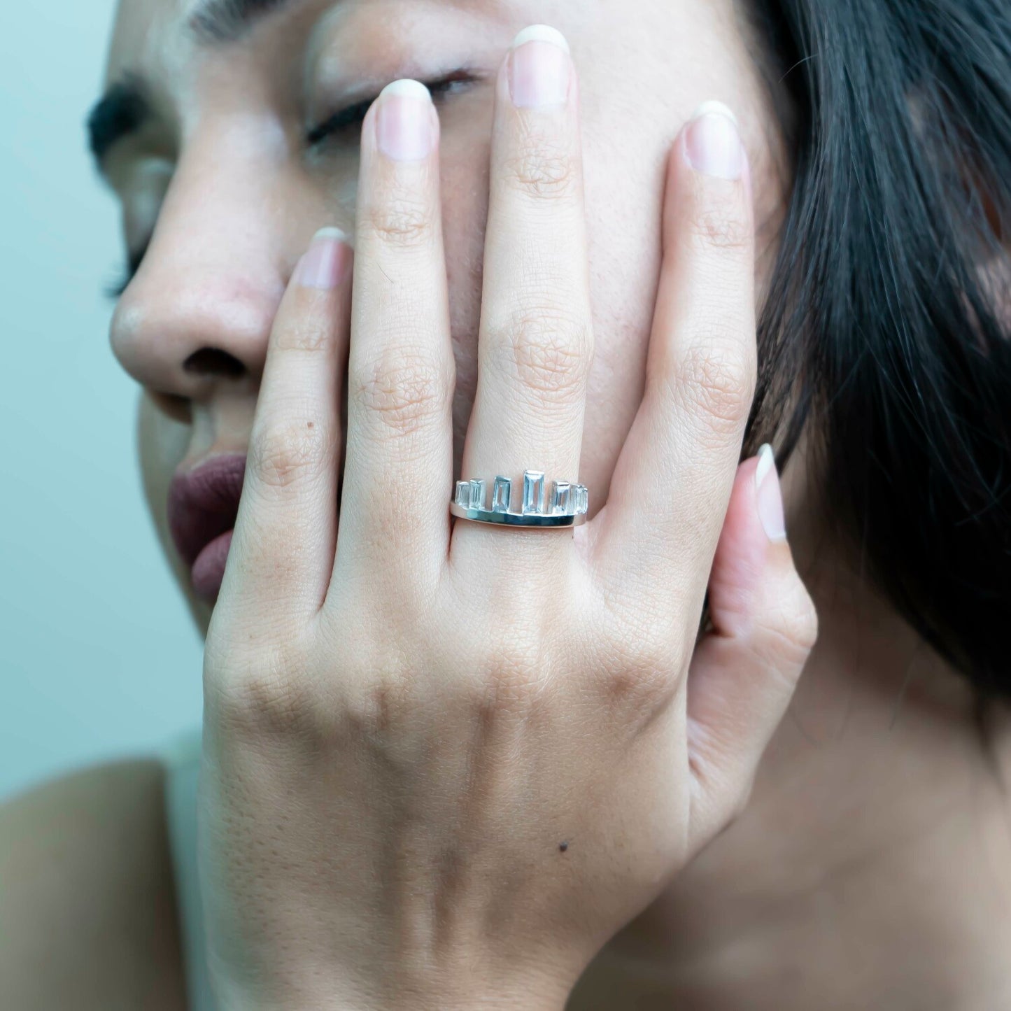 Aurgat Princess Crown Adjustable Ring With Zirconia