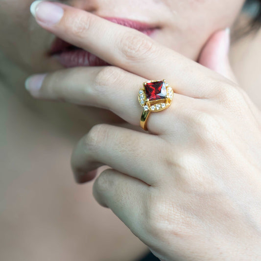 Aurgat Majestic 18K Gold Plated Adjustable Ring