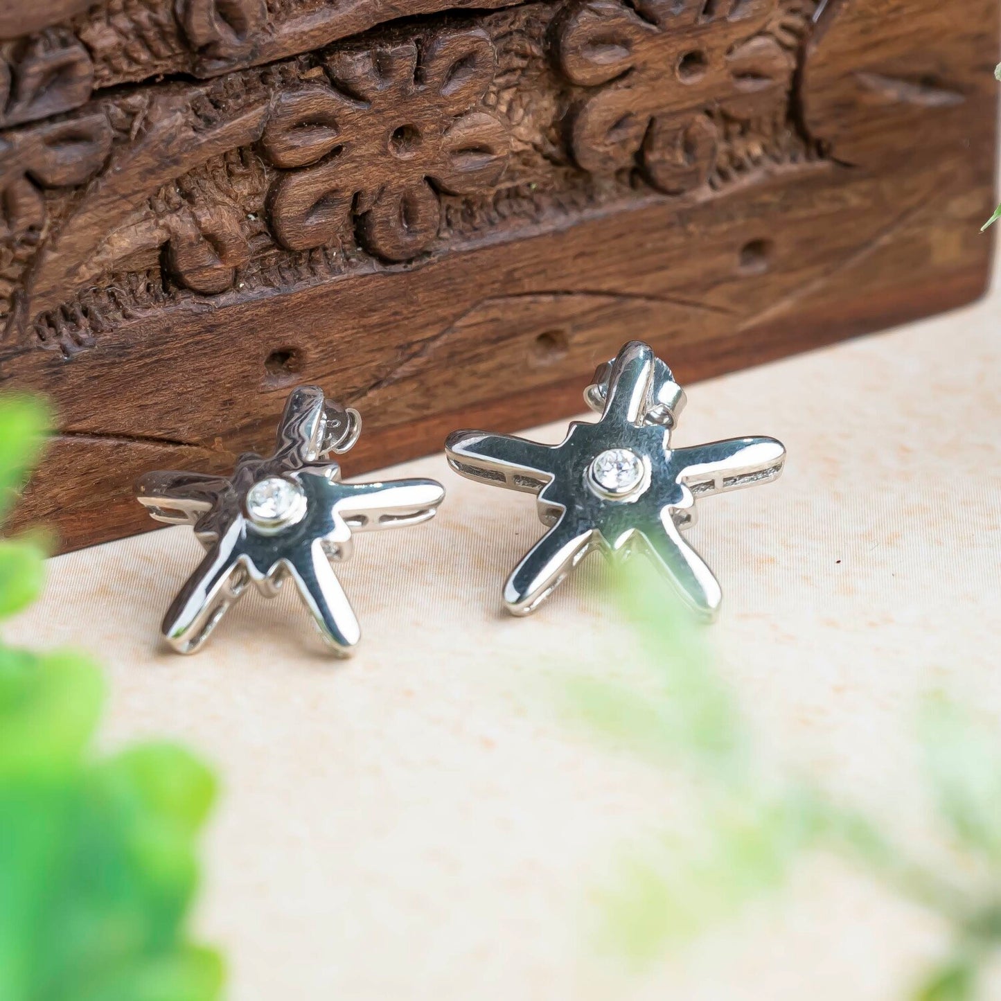 Aurgat Hanging Moon Sterling Silver Pendant Set