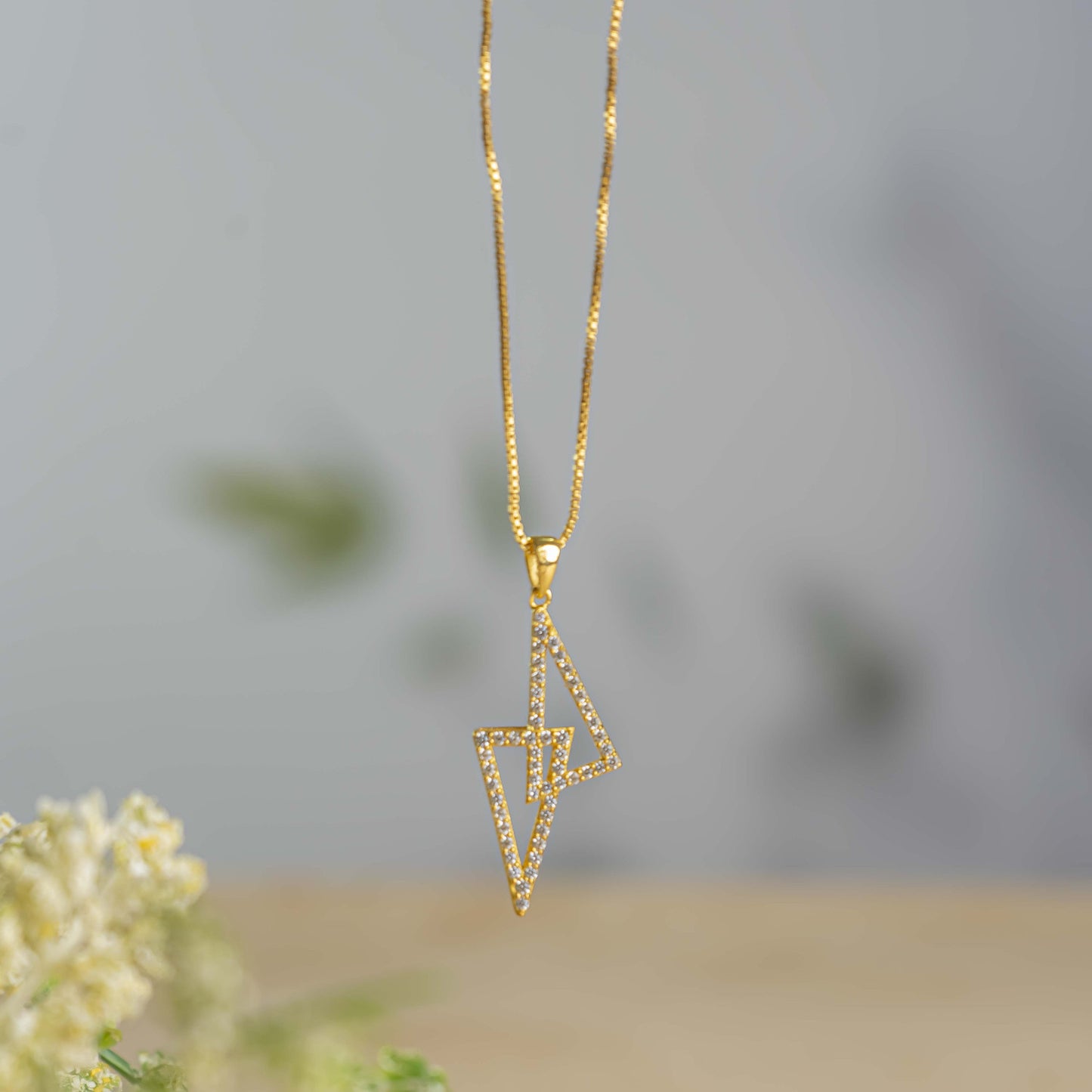 Aurgat Lightning 18K Gold Plated Pendant Set